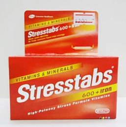 Stresstabs 600+Iron 60tab สเตร็สแทปส์ 600+แร่เหล็ก